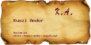 Kuszi Andor névjegykártya