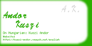 andor kuszi business card